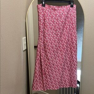 SHEIN Pink Floral A-Line Skirt